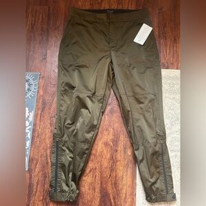 Athleta | ‘Radiant Jogger’ Olive Green Athletic Tapered Zip Ankle Jogger Size 12